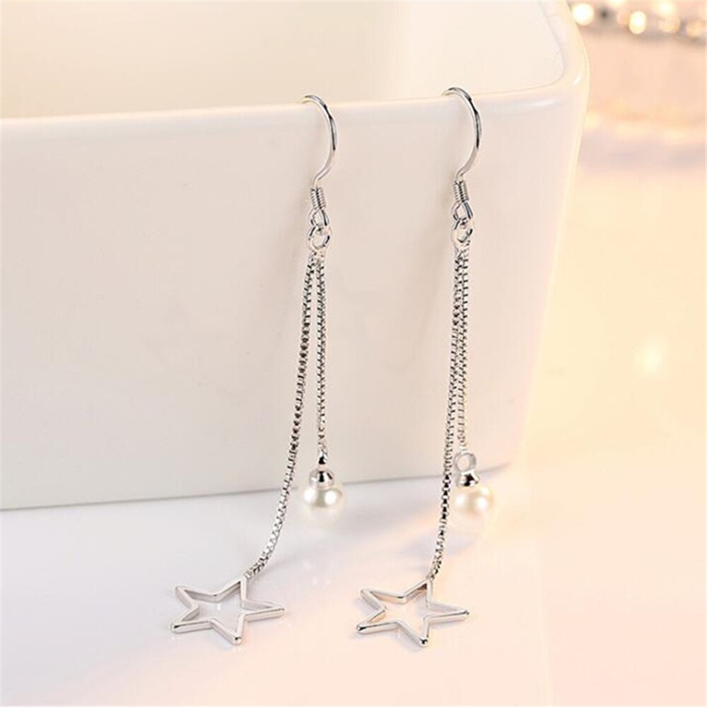 NEHZY 925 Stamp Sterling silver Woman Earrings decorated tassel pearl silver earrings long exaggerated wild ears earrings
