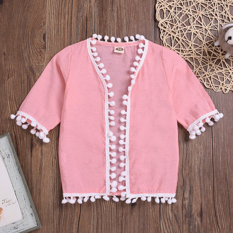 Baby Girl Clothes Summer Baby Girl Tassel Blouse Anti-UV Infant Toddler Children Clothes