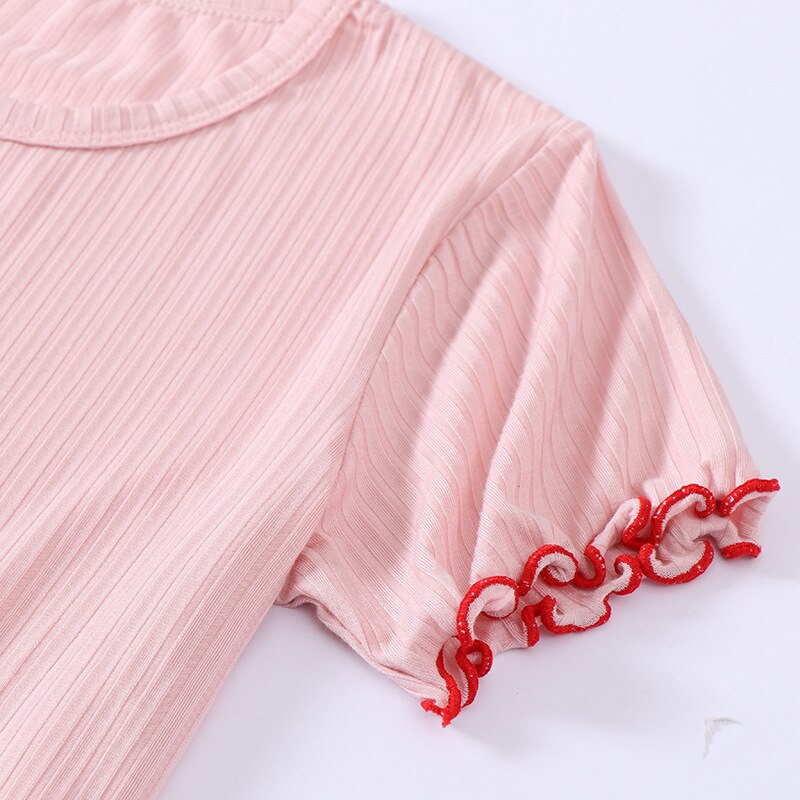 Pigiama per bambini set maniche corte neonata abbigliamento da notte abiti abito estivo per ragazze abiti traspiranti 2-10Y pigiama per bambini