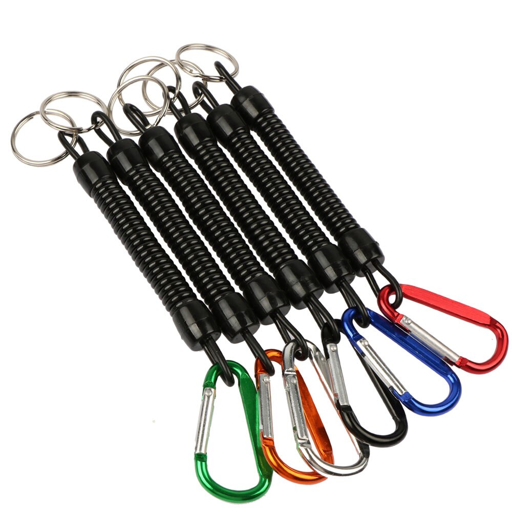 Goture 3pcs Fishing Safety Lanyard Ropes 12cm/15cm/18cm Retention String with Carabiner Secure Lock Fishing Tackle Accessories