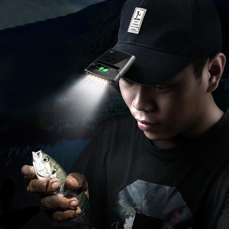 Portable 6 LED Clip on Cap Lights USB Rechargeable Hat Flashlight Ultra Bright Hands-Free Hat Headlamp for Camping Hand Work