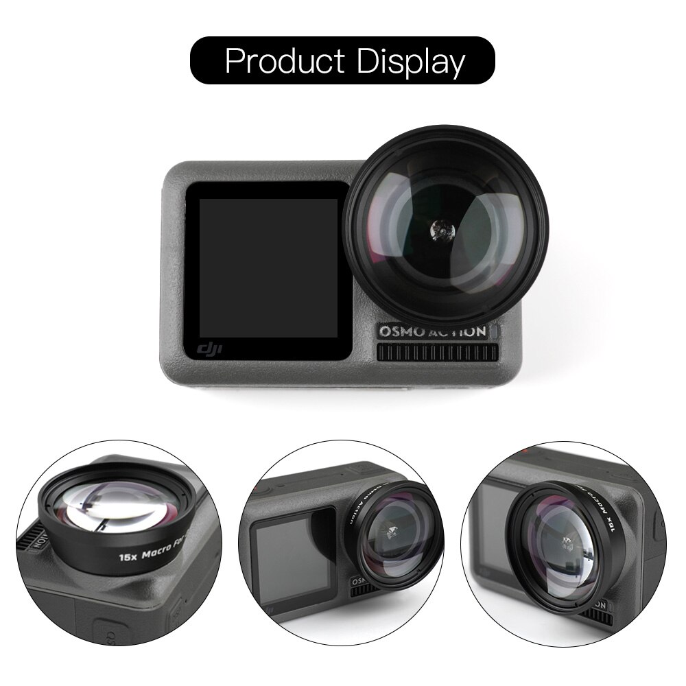 Kamera Externe 15X Makro Objektiv für DJI OSMO Aktion/180 Grad Fisheye Objektiv OSMO Aktion Kamera Zubehör