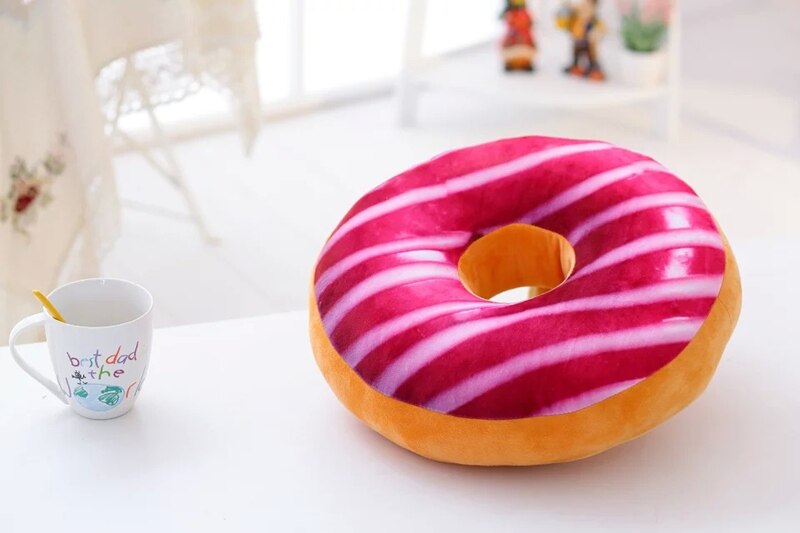 Doughnut mad plys pude sjov chokolade sofa sæde pude jule donuts pude xmas kid legetøj fyld hviler bilmåtter
