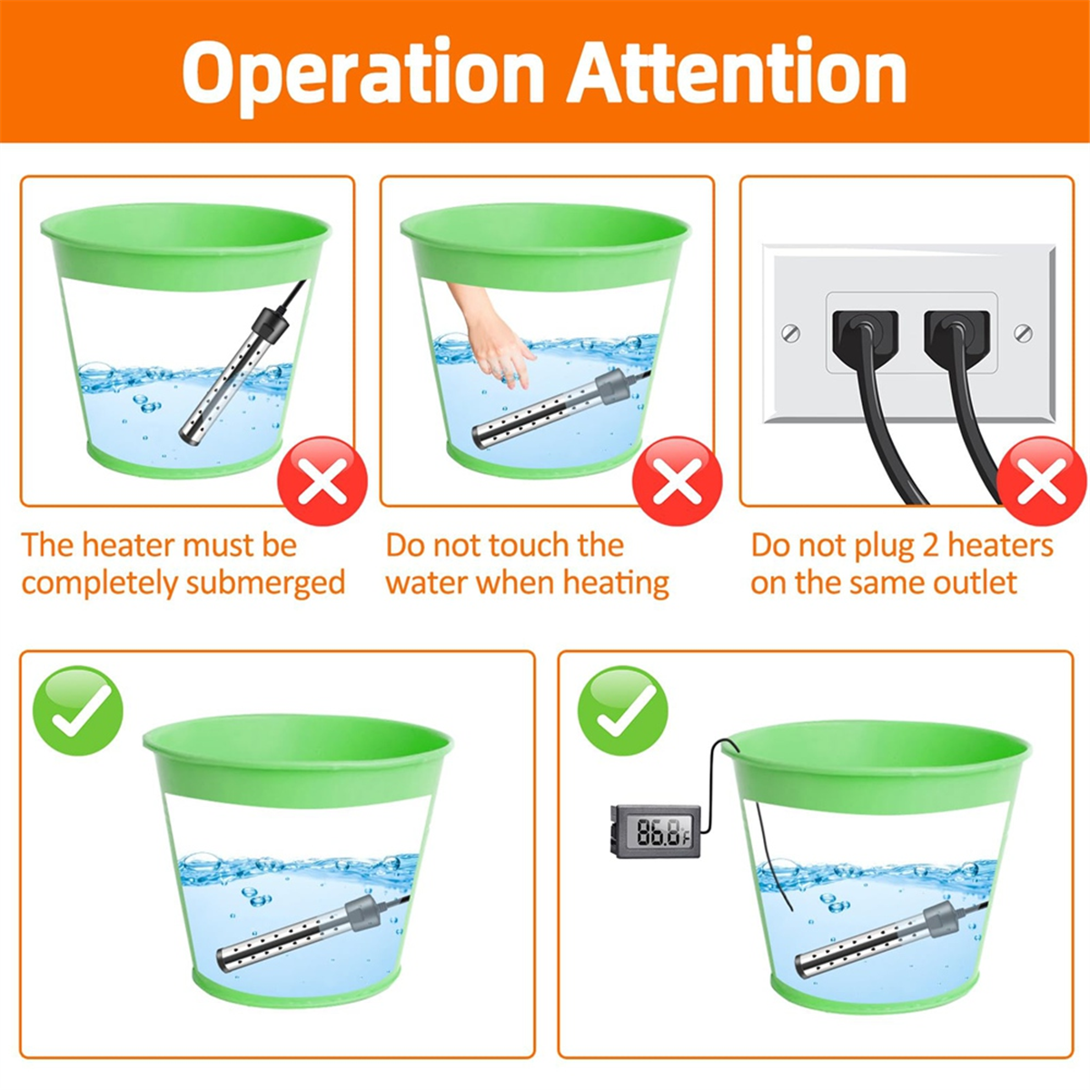 Abxhh tauchsieder ,1500w poolheizung mit schaltersteuerung, badewannenheizung mit intelligenter temperaturregelung, uns-stecker