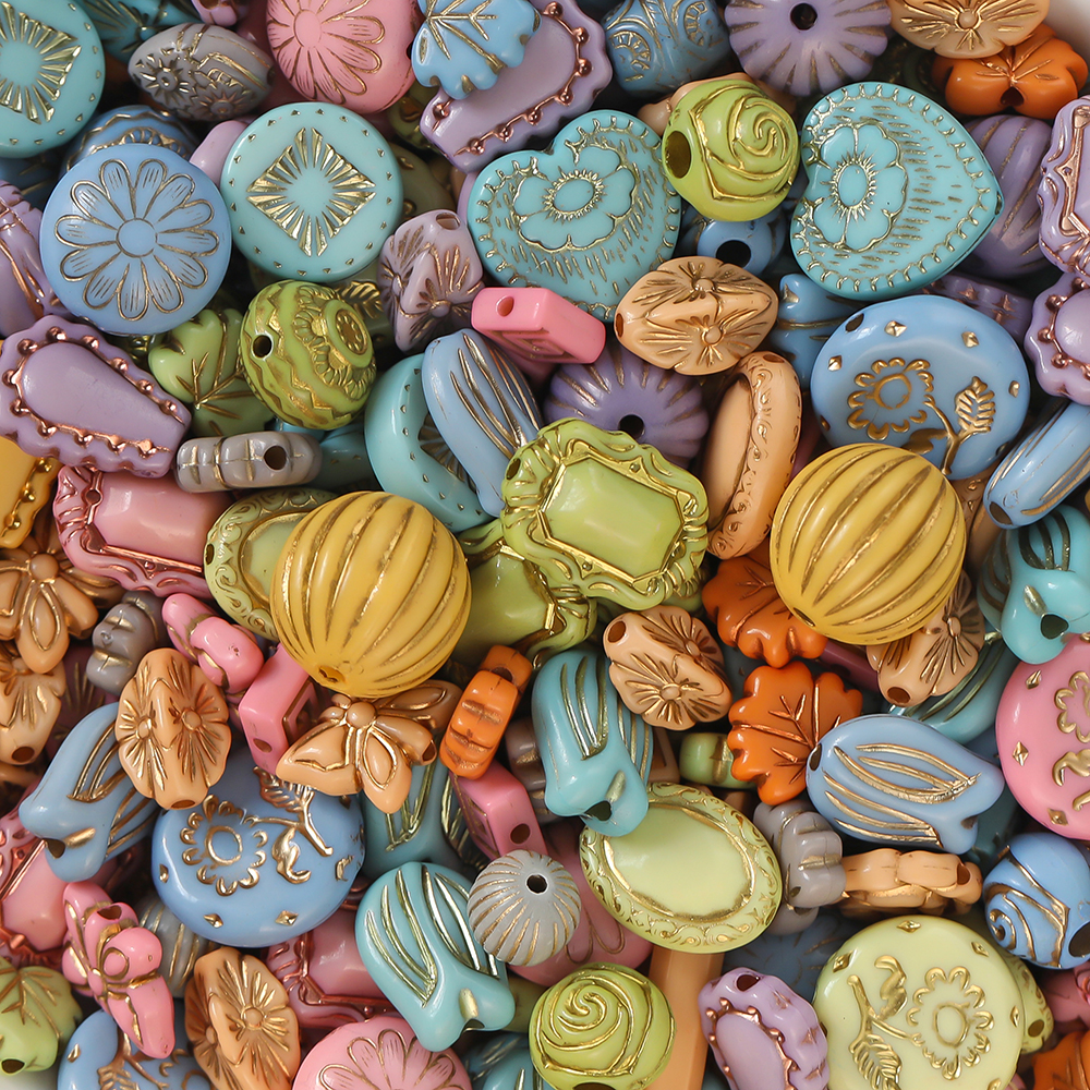 Mélange de perles classiques en acrylique, 20 g/Lot, perles d'espacement amples pour Bracelet à bricoler soi-même, matériel perlé, accessoires de fabrication de bijoux, fournitures: GRIS