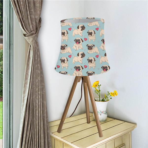 Cute Animal mops motyw psa różowe abażury na stół i ścianę Art Deco Multicolor Stretch klosz z tkaniny na kinkiet zmywalny: HTH0684HS-L