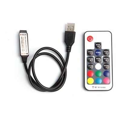 USB LED RGB Remote dimmer Light 5 12 24 V Volt RGB USB IR RF Remote Controller 5V 12V 24V USB LED Strip 3 17 24 Key Wireless: 17 key controller