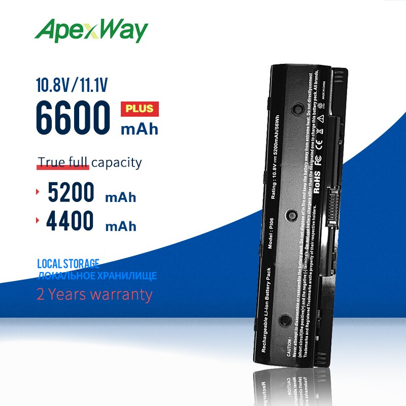 ApexWay 6 cells laptop battery PI06 for Hp Envy 15 17 TouchSmart 15 17 Pavilion 15 17 HSTNN-LB40 LB40O LB4N LB4O