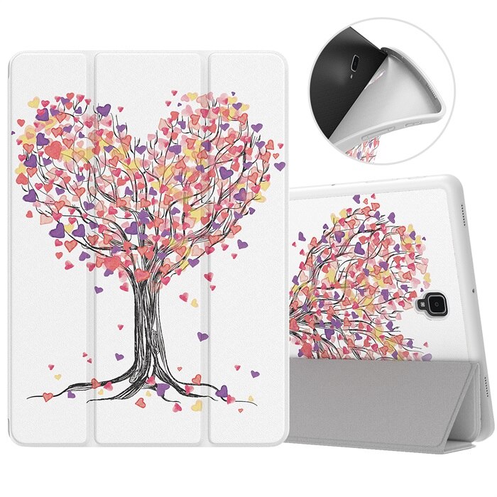 Moko-hoesje voor samsung galaxy tab  s4 10.5 met s-penhouder, zachte tpu ultraslanke drievoudige smart stand-hoes met automatische wake/sleep: Liefdesboom