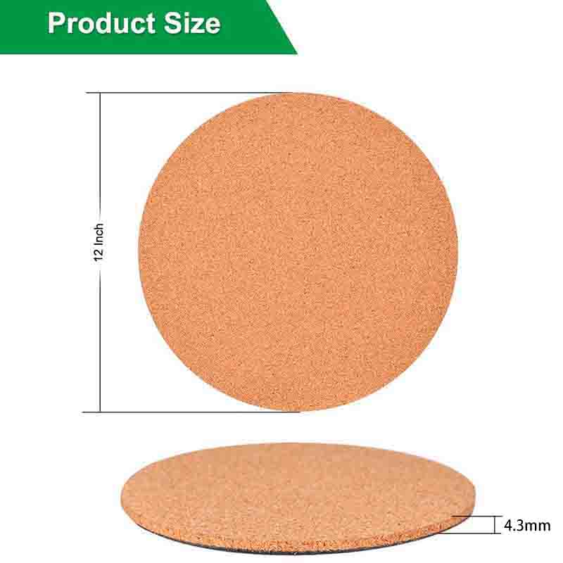 4Pcs 12 Inch Cork Coaster, Round Cork Stopper And Plastic Flower Pot For Gardening, For DIY Craft Supplies