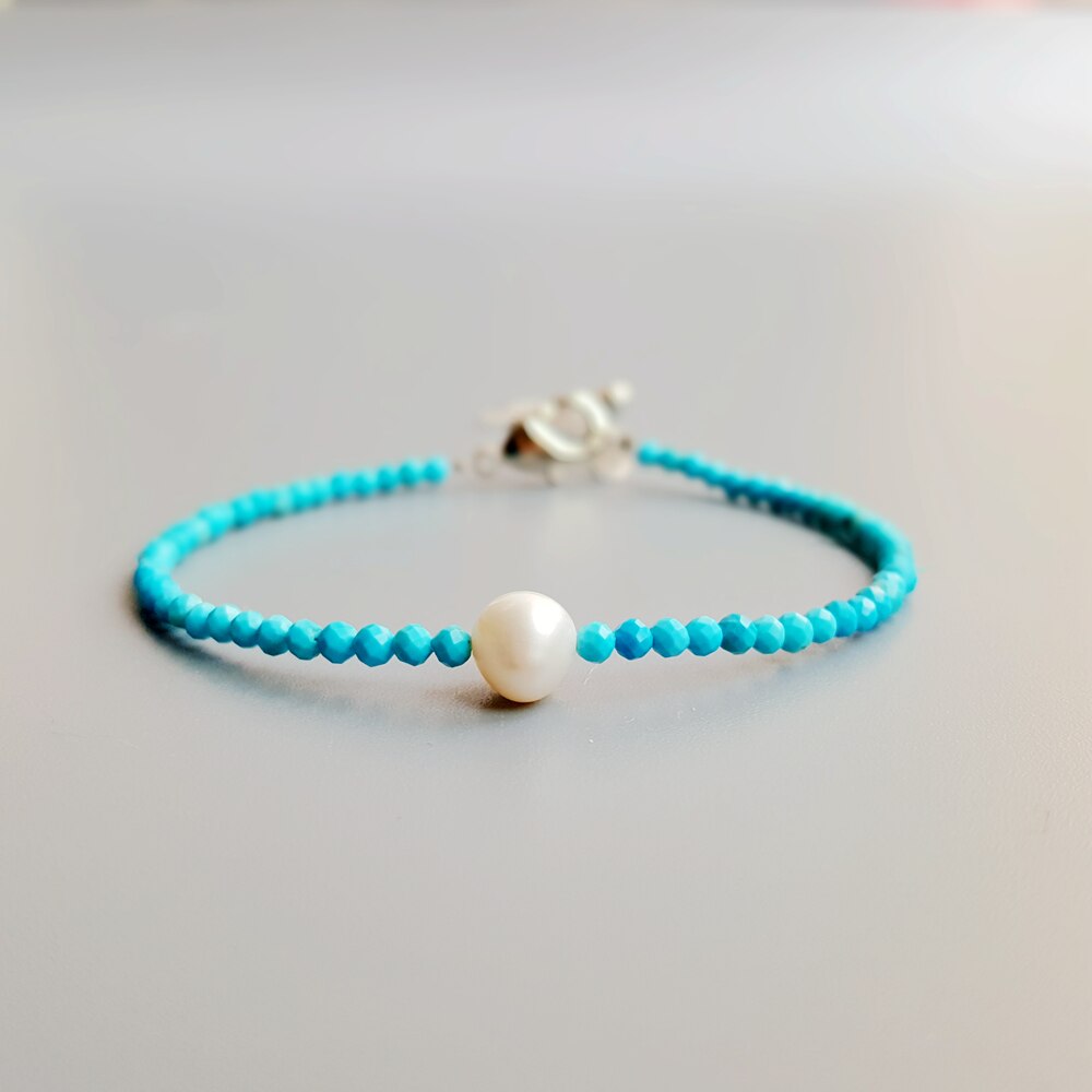 Turchesi Perle D'acqua Dolce Della Perla Della Collana Del Choker Pietra Naturale Monili Popolari per Le Donne Bel Regalo 38 + 6 Centimetri Dropshipping