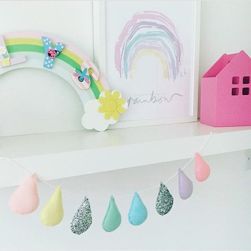 Baby Bumper Voor Pasgeborenen Baby Room Decor Rainbow Regendruppels Opknoping Muur Kinderen Tent Kamer Decoratie Bumper Fotografie Props