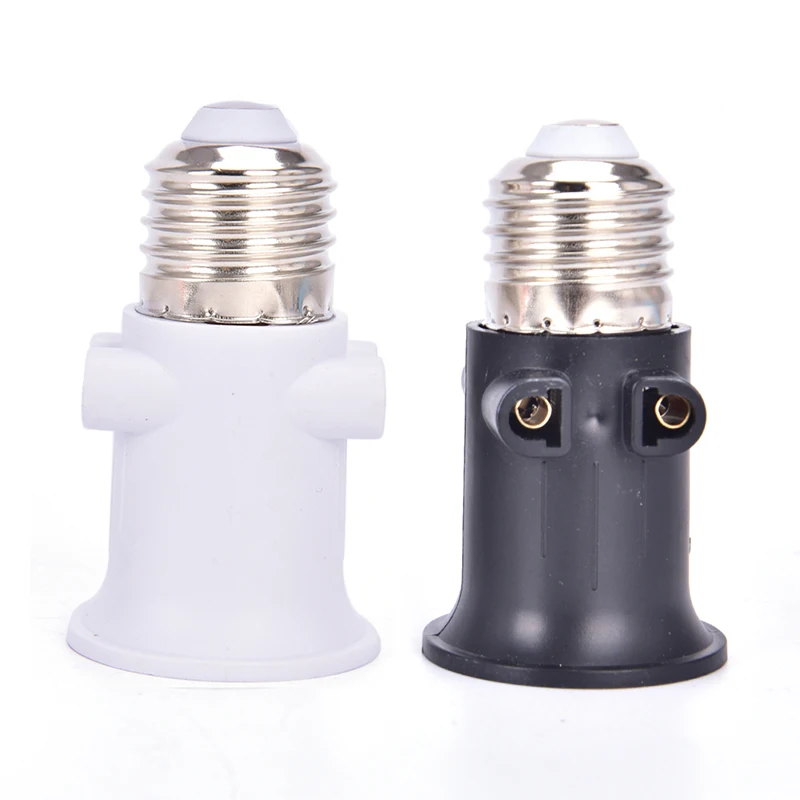 1 STKS AC100-240V 4A PBT Brandwerende E27 Lamp Adapter Lamphouder Base Socket met EU Plug Witte en Zwarte Lamphouder