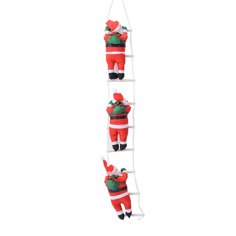 Santa Claus Climbing Rope Ladder Ornaments Christmas Tree Pendant Hanging Doll Ornament Xmas Home Decor Navidad Decorar: 25cm 3 ladder