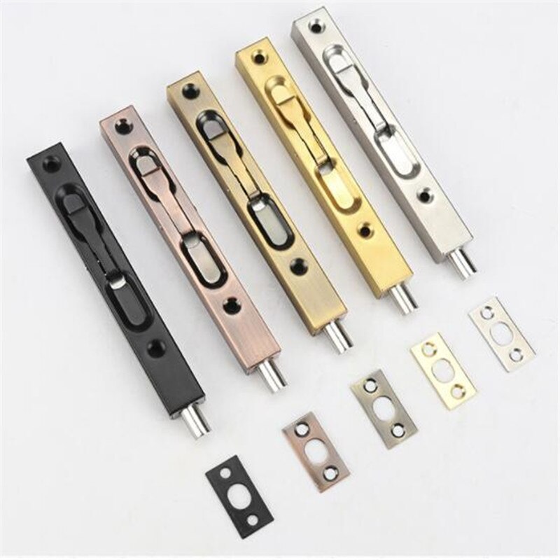 6inch Brushed Stainless Steel Dark Pin Box Door Bolts Flush Bolts Security Anti-Theft Door Latches Buckles Hardware