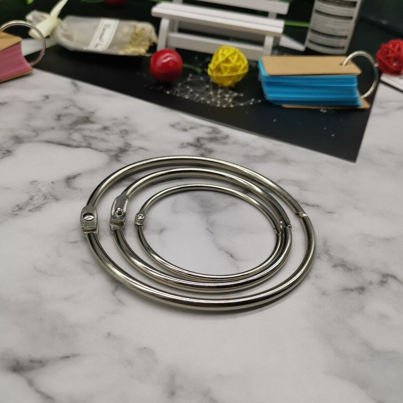 Silver Metal Binder 16-76mm DIY Binder Bookshelf Opening Office Binding Supply Album