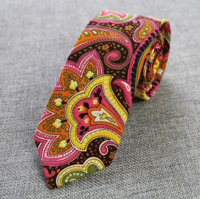 Rbott Retro Floral corbatas Paisley corbata 6cm corbatas de algodón para hombres Casual corbatas delgadas corbatas para bodas traje de: 32