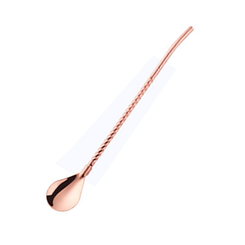 1Pc Lange Twisted Stro Lepel Draagbare Goud Thee Scoop Herbruikbare Gekleurde Rvs Rietjes Cocktail Koffie Roeren Lepel: straight silver