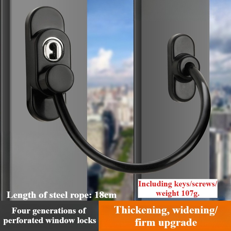 Fechadura de segurança infantil, trava dupla sem perfuração, limitador de janela, alumínio, porta, janela, fechaduras de segurança: Vermelho