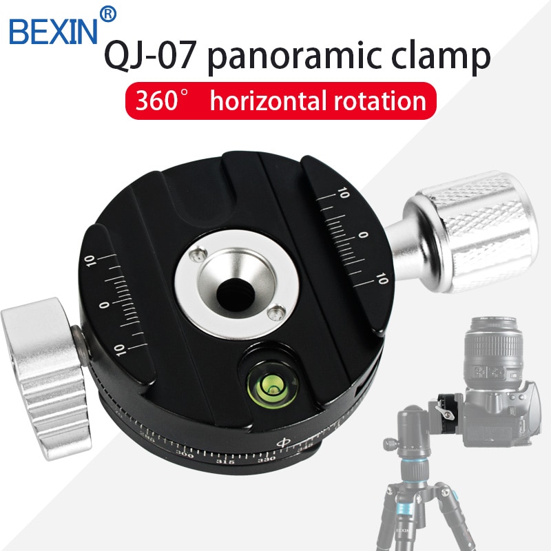 BEXIN QJ07 Quick Release Clamp Camera Mount Clip Tripod Plate Adapter 360 Rotate Panoramic Clamp For DSLR Camera: Default Title