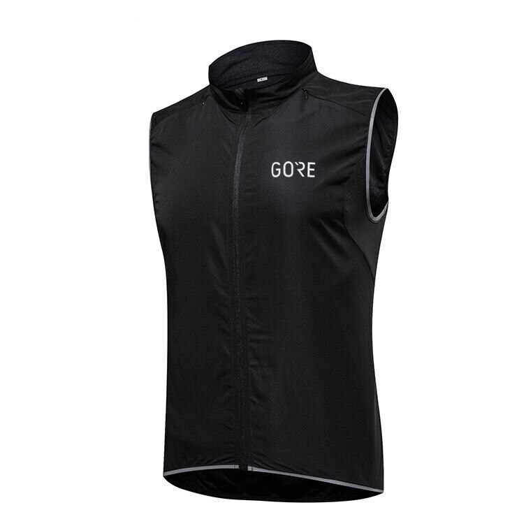 GORE Windproof Cycling Vest Men's Bike Jacket Winter MTB Riding Equipment Bicycle Clothing Top sin mangas sin mangas Cycle Coat: Black / S