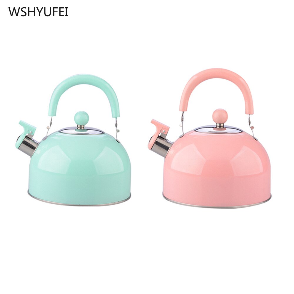 Macaron kleur non-magnetische verdikking roestvrij staal klinkende ketel half-sferische kleur fluitketel thee verwarming pot