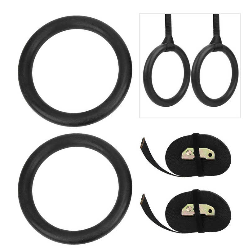 Strength Shop Rings 1Pair Gymnastic Hanging Rings Gym Ring with Straps... – Grandado