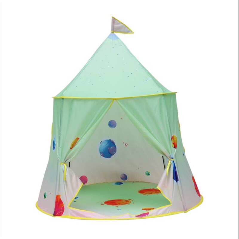 1,3 M Tragbare kinder Zelt Wigwam Klapp Kinder Zelte Tipi Baby Spielen Haus Große Mädchen Rosa Prinzessin Burg Kind room Decor: Green-5