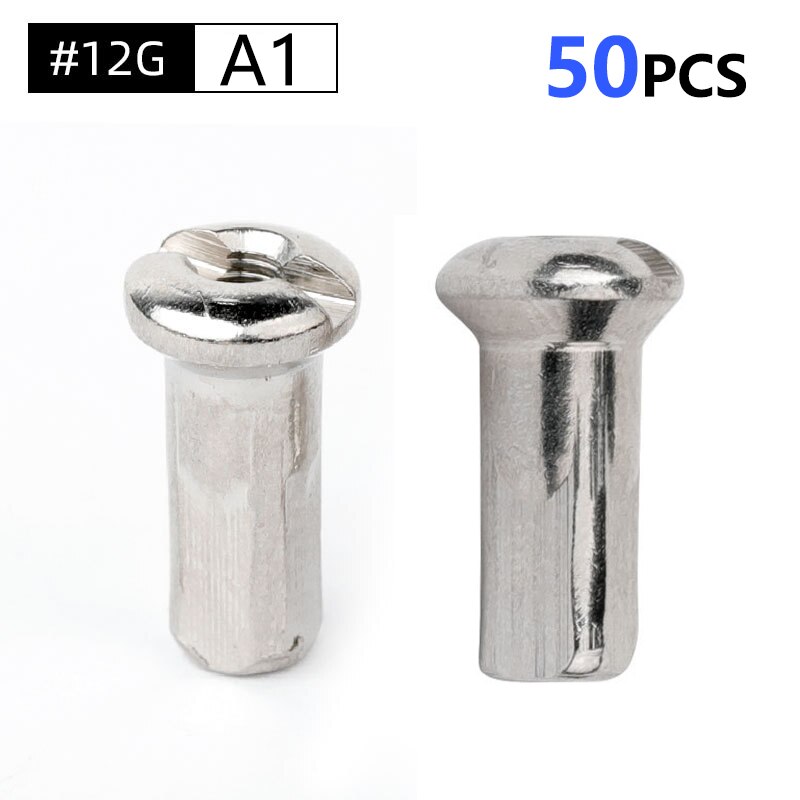 Couvre-rayons de vélo en aluminium, accessoires de cyclisme ultralégers, 12/14mm, 50 pièces: 12G silver