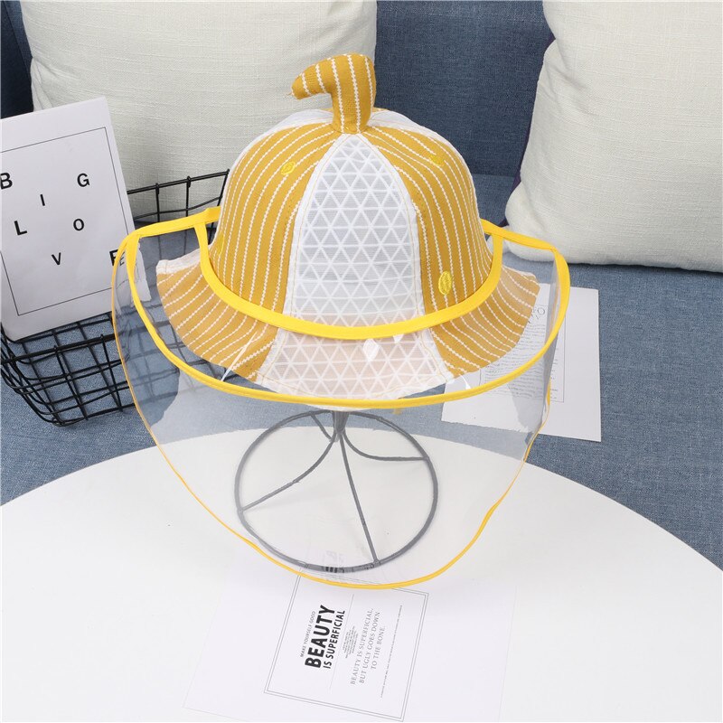 Baby Kids Cute Removable Anti-droplet Anti-Saliva Splash-Proof Dust-Proof Full Face Cover Safety Protective Fisherman's Hat Caps