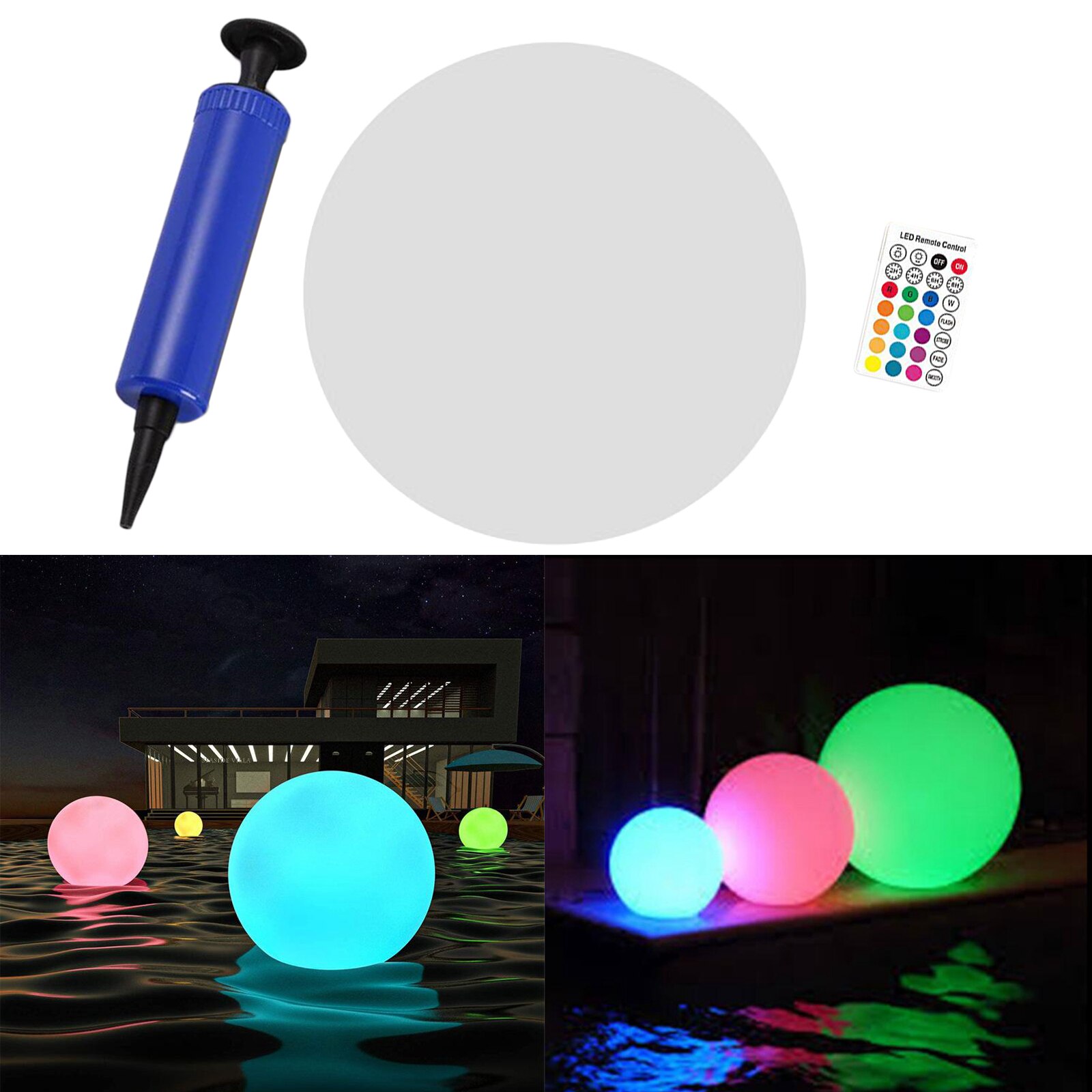 Waterproof Solar Powered LED RGB Ball Light Outdoor Garden Lawn Landscape Lamp