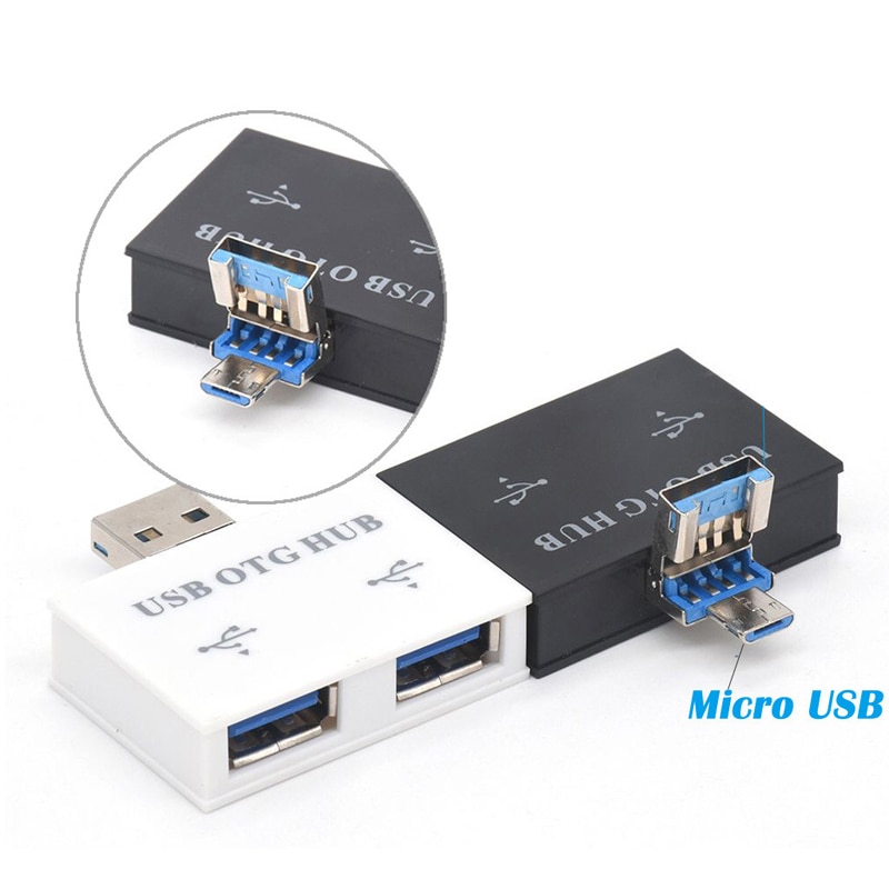 Mini usb hub usb 2.0 2 port hub usb laturi 2 in 1 otg hub kannettava tietokone micro usb adapteri latausportti android-älypuhelimen tietokoneelle