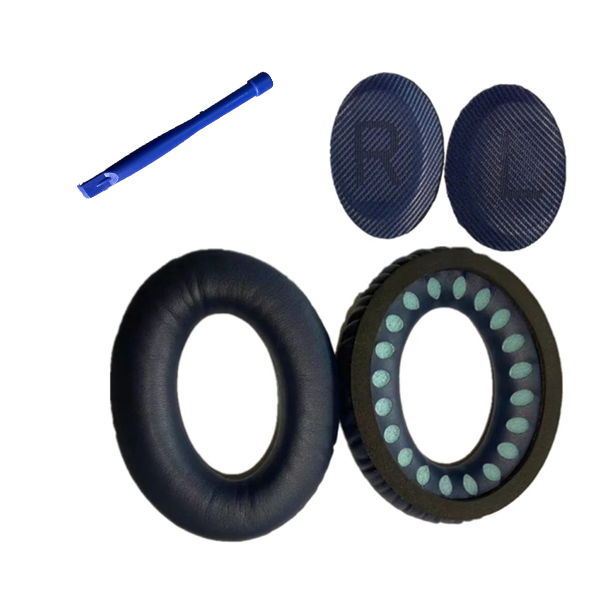 Coussinets d'oreille de remplacement pour BOSE QC35 pour QuietComfort 35 et 35 II, coussinets d'oreille en mousse à mémoire de forme, housse d'oreille de: bleu foncé