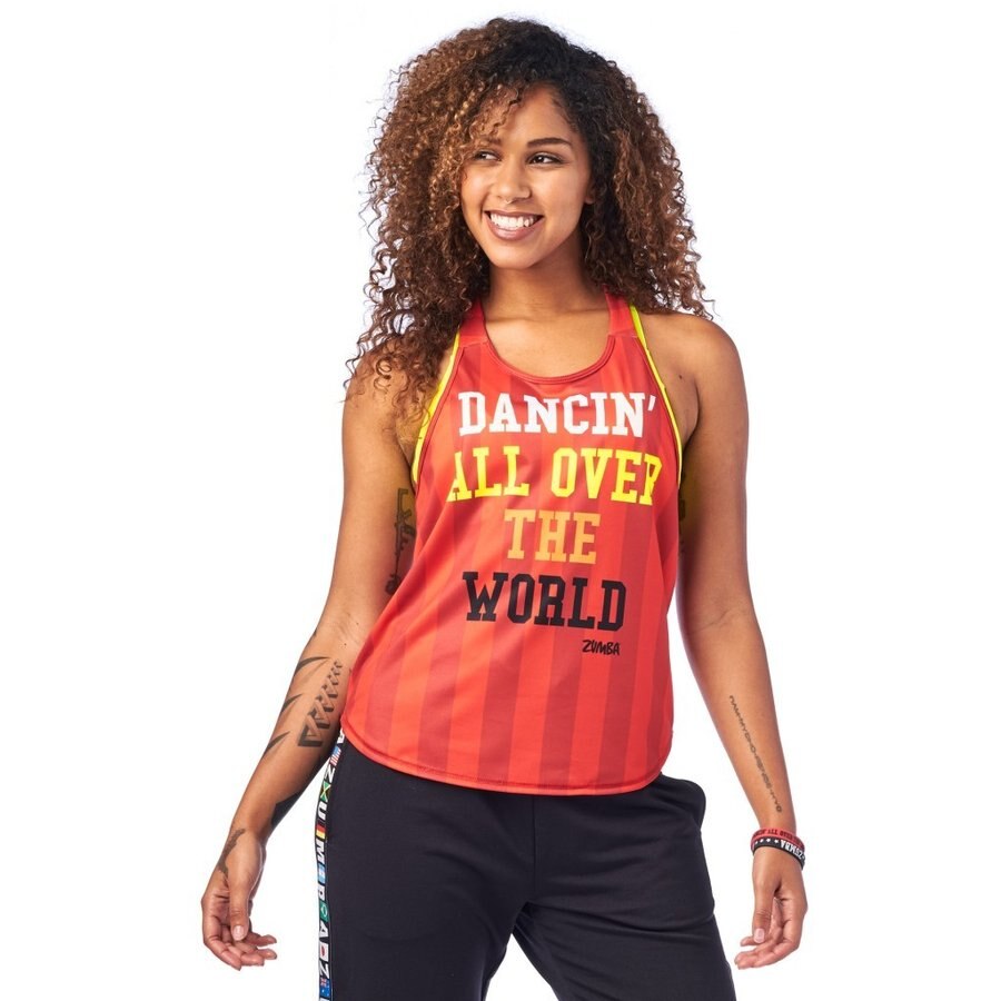 ZUMBA-ropa de yoga para mujer, Ropa de baile, ropa deportiva para fitness, yoga, práctica, chaleco para correr, top Z1956: Rojo / L
