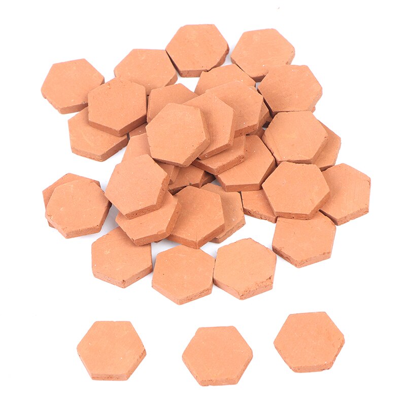 40PCS 1/16 Scale Simulation Miniature Hexagon Red Brick Model Toy: A1