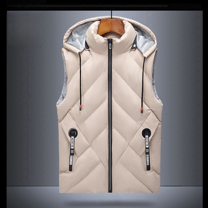 Warme kapuzenwesten für herren für herbst und Winter, winddichte draussen-westen, ärmellose herrenjacken mit kapuze