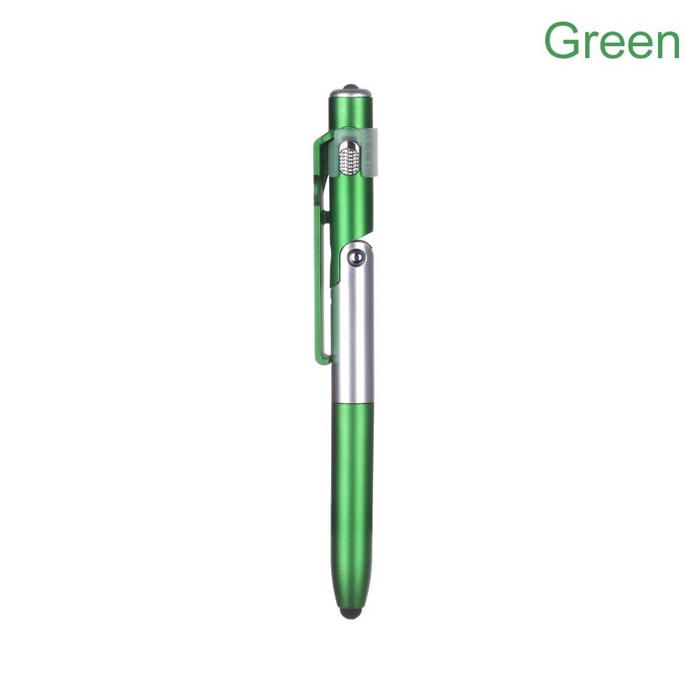 4-in-1 Electronic Folding Ballpoint Pen Screen Stylus Touch Pen Universal mini Capacitive Pen with LED For Tablet Cellphone: green