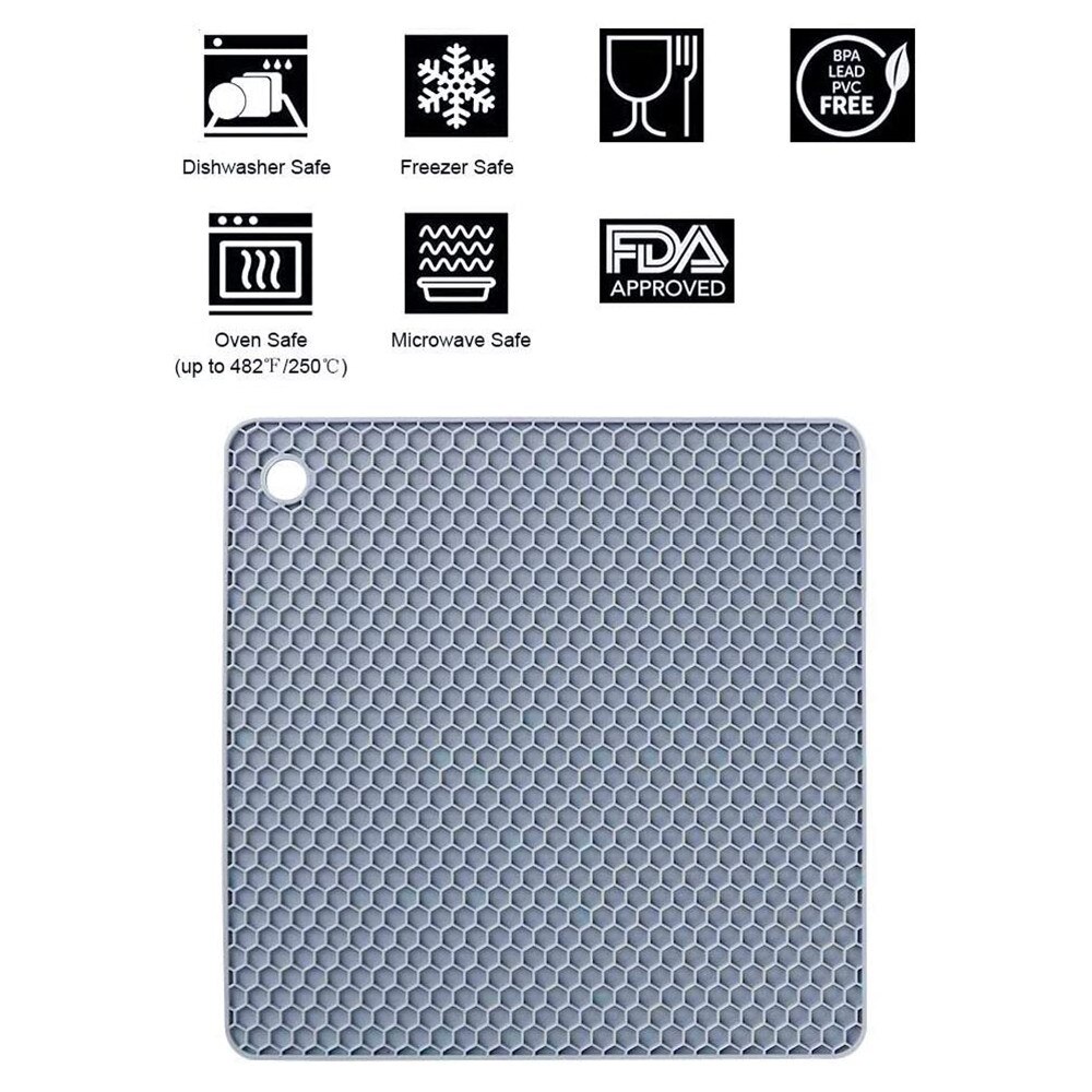 4 Pack Thick Silicone Trivet Mat Heat Resistant Pot Holders Insulation Pad Multi-Purpose for Jar Opener Spoon Holder Oven Mitts