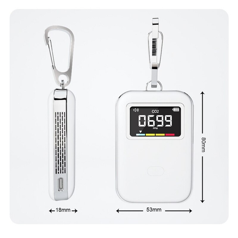 Mini Indoor Carbon Dioxide Concentration Detector Portable Air Monitoring CO2 Detector