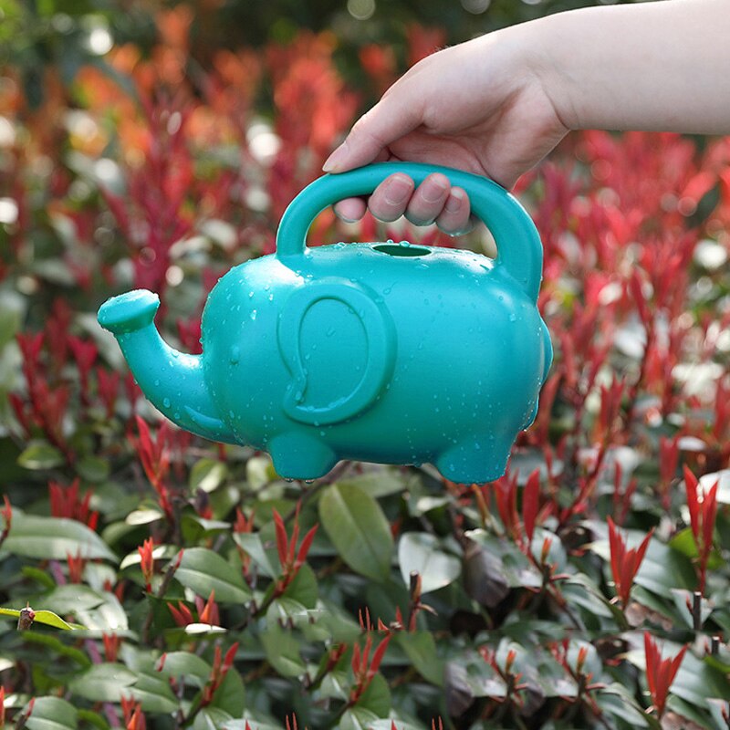 Elephant Watering Can 2 Quarts Blue/Green Novelty Indoor Watering Can Handheld Elephant Watering Can Pot Home Garden JAN