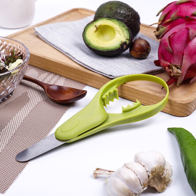 Cuchillo multifuncional de acero inoxidable para cortar fruta, rebanador de aguacate, separador de pulpa, utensilios de cocina útiles