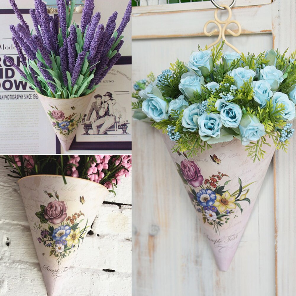 Plastic Wall Hanging Flower Vase Pot Wall Flower Basket Rural Flower