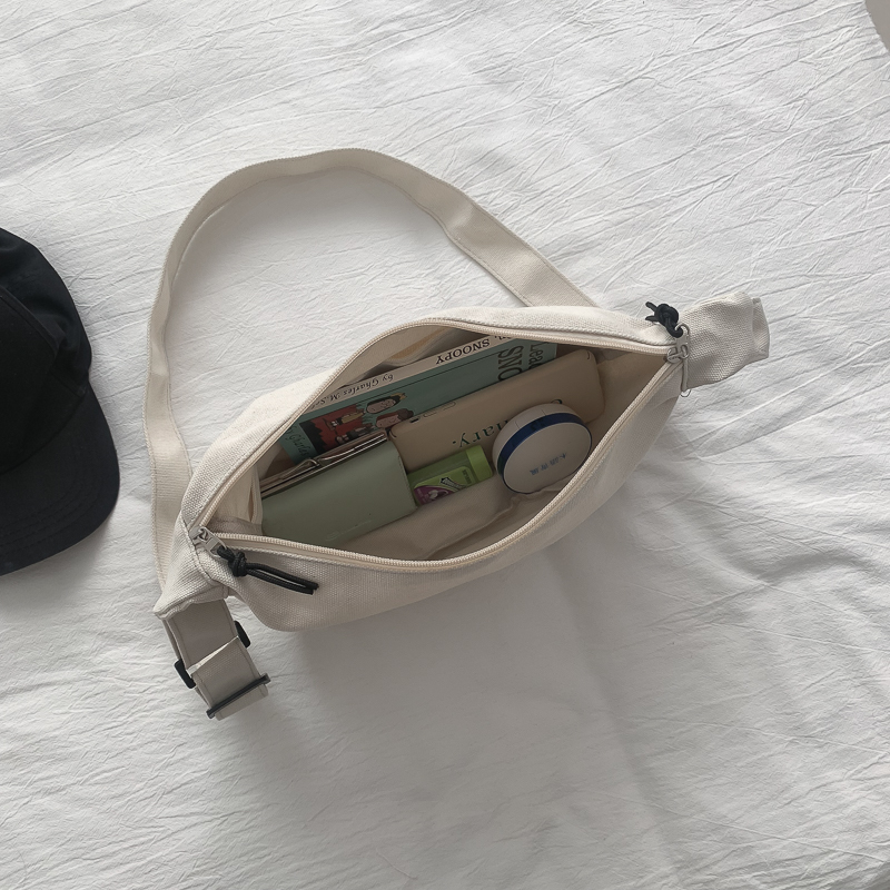 [BXX] solide couleur toile Crossbody Dumplings sacs pour femmes Simple décontracté messager sac à bandoulière femme sacs à main HK126