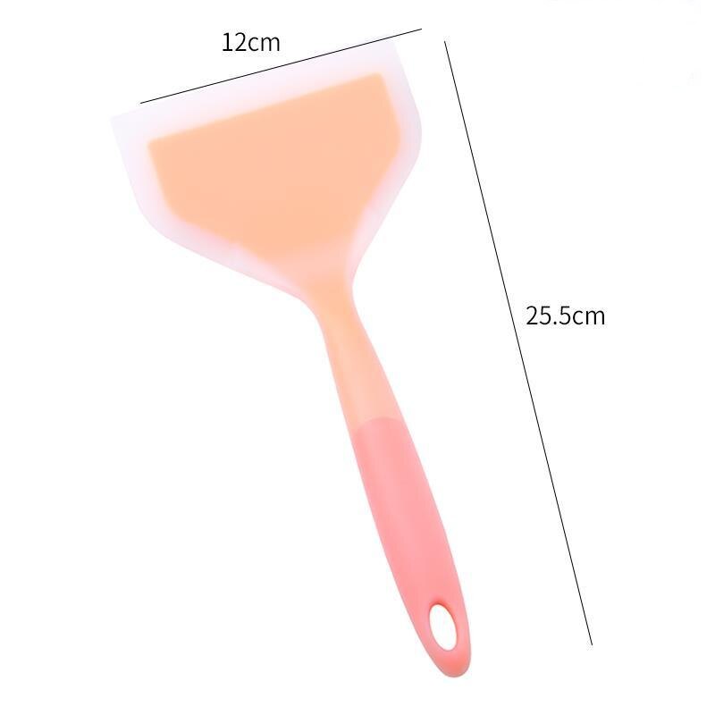Silicone Kitchen Ware Cooking Utensils Spatula Beef Meat Egg Kitchen Scraper Wide Pizza Cooking Tools Shovel Non-stick: 1Pc Orange