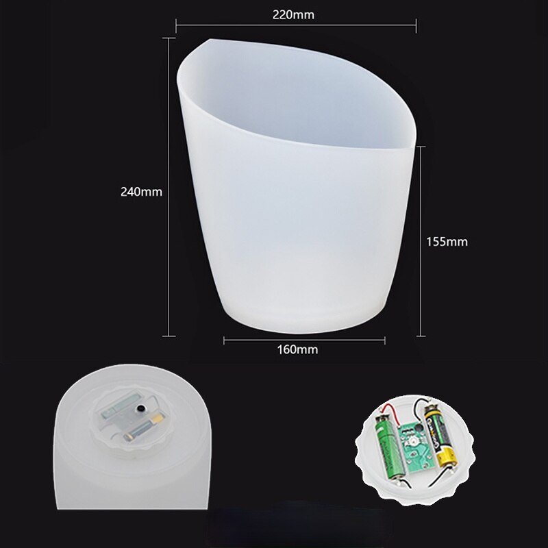 6L 7 Color Waterproof Plastic LED Ice Bucket Bar Nightclub Light Up Champagne Whiskey Beer Bucket Bars Night Party