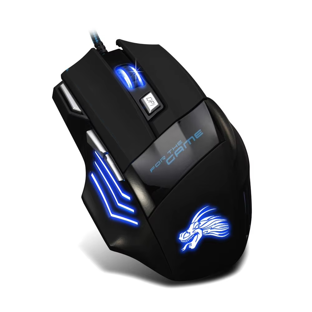 USB Wired Gaming Mouse 7 Button Backlit Ergonomic Mice 5500 DPI Backlight Adjustable Optical Mice for PC Gamer Computer Desktop