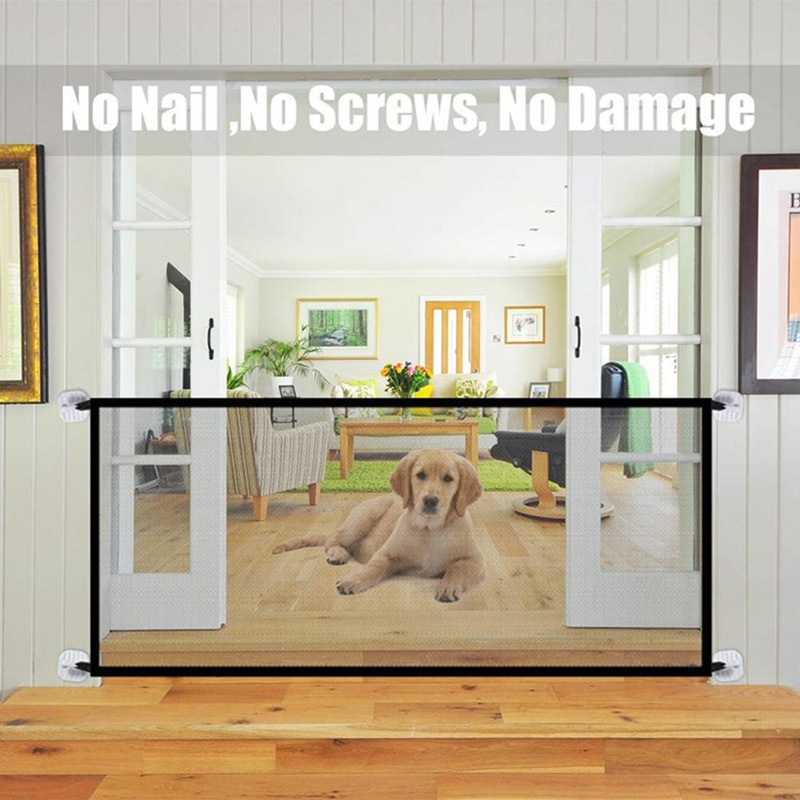 Magic Dog Gate Ingenious Mesh Dog Fence For Indoor and Outdoor Safe Pet Dog gate Safety Enclosure Pet supplies