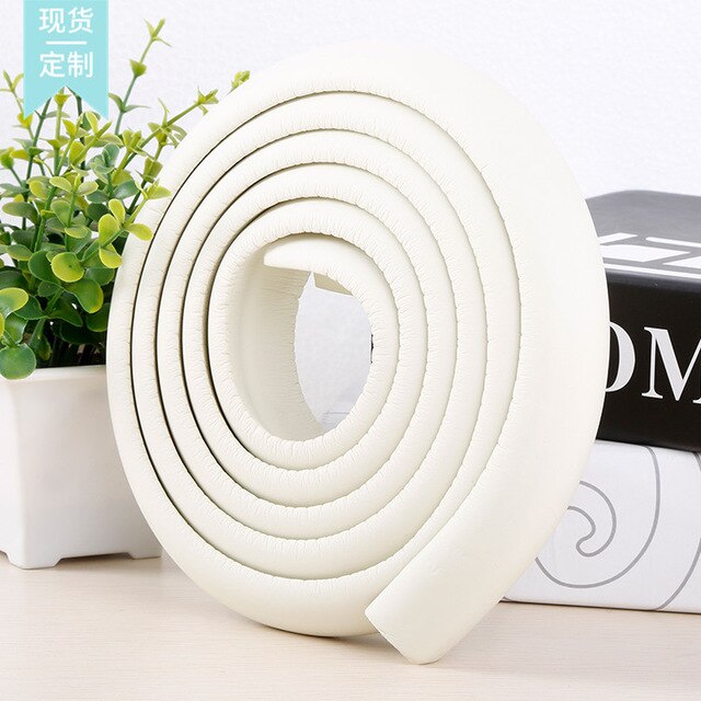 2M de seguridad del bebé escritorio protector para el borde de la Mesa de seguridad en forma de L protección para niños parachoques borde con ángulo casa Anti-colisión de la tira: Blanco