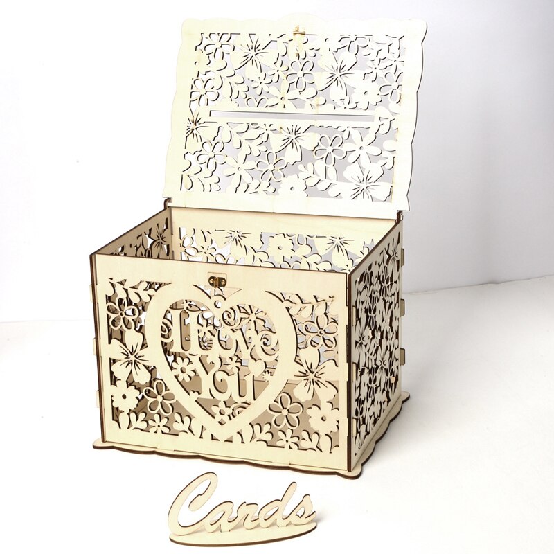Wedding Card Box, Rustic Wedding Decorations Card Box for Wedding Reception, Bridal Shower, and Anniversary