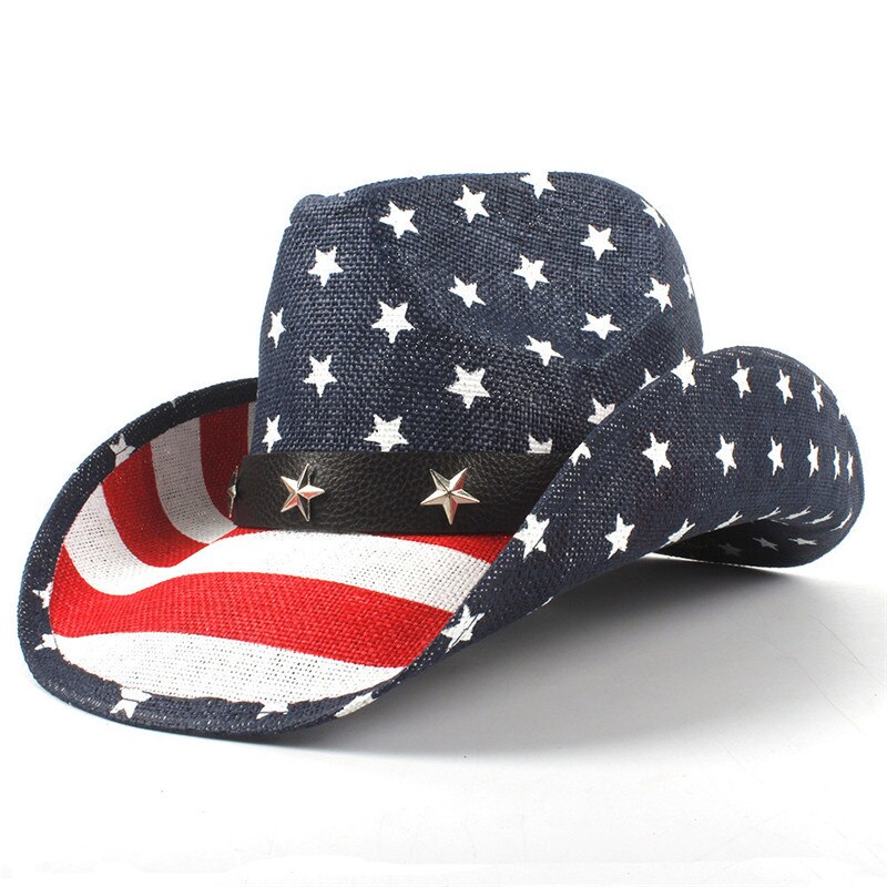 Women Men Straw Cowboy Hat Gentleman Western Sombrero Hombre Cowgirl Jazz Caps: C1-AOV
